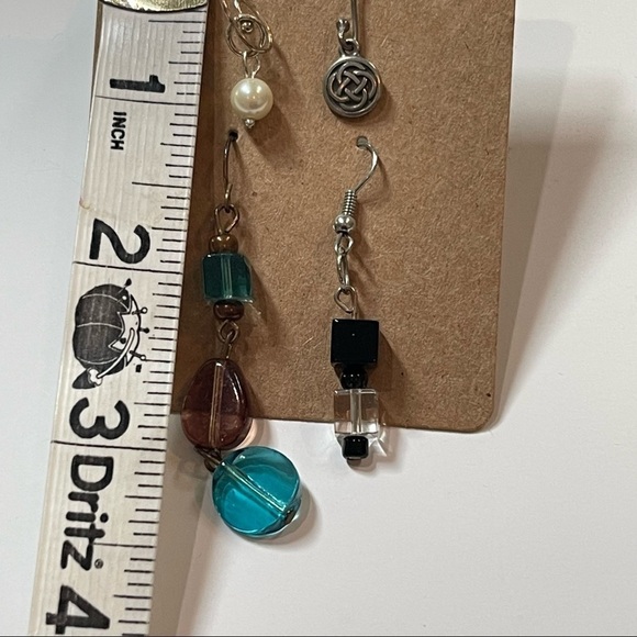 Vintage Mismatched Beaded Boho Dangle Earrings - Picture 6 of 6